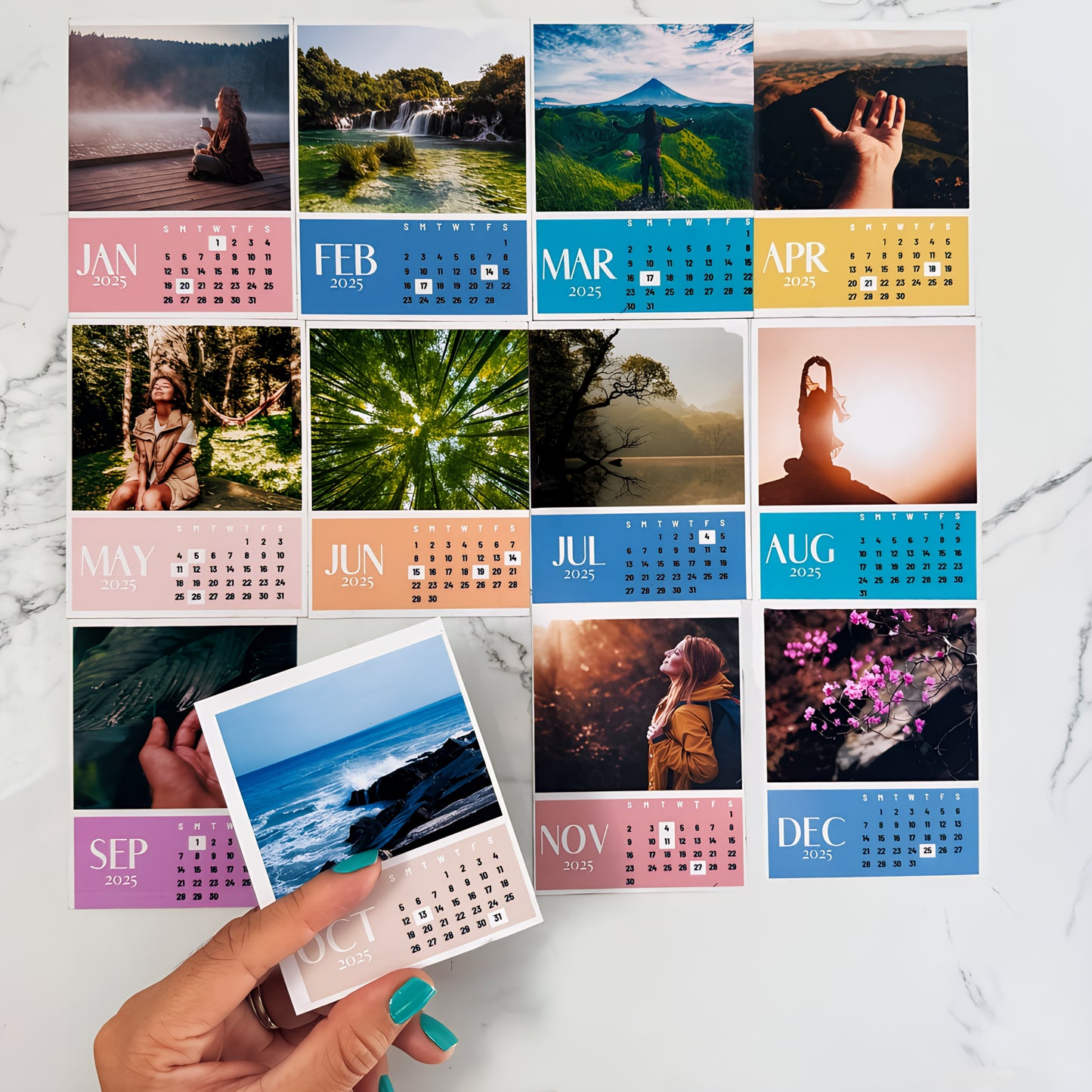 Personalized 2025 Photo Magnetic Calendar – Custom Refrigerator Magnet 2.75x3.75 in | Gift & Keepsake