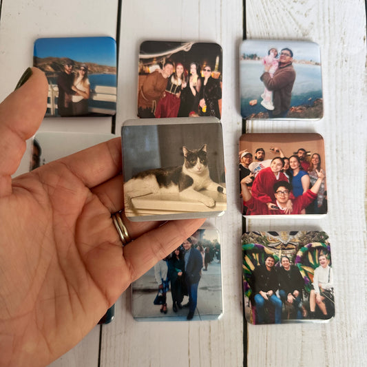 Square Fridge Photo Magnet 2x2” Hand Crafted